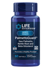 Life Extension PalmettoGuard bottle for daily prostate support.