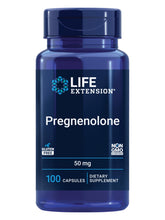 Life Extension Pregnenolone bottle cap—sealed capsule dosage for daily support