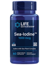 Life Extension Sea-Iodine bottle cap showing label and iodine support for thyroid health