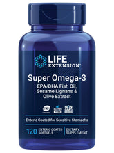 Life Extension Super Omega-3 bottle with capsules for easy daily omega-3 support.