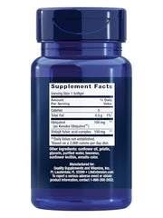 Life Extension Super Ubiquinol bottle side label: shows enhanced absorption and gluten-free quality.