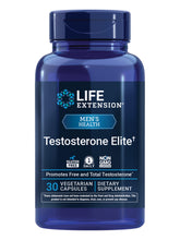 Life Extension Testosterone Elite bottle with capsules for daily support of testosterone levels