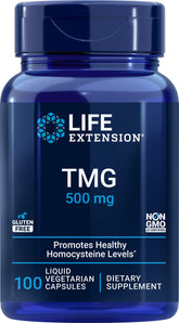 Life Extension TMG bottle: premium supplement for whole-body wellness.