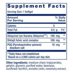 Life Extension ubiquinol PQQ shilajit ingredient spotlight signals high bioavailability.
