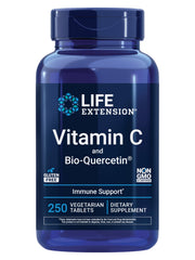 Life Extension Vitamin C and Bio-Quercetin bottle front highlights immune-support potential