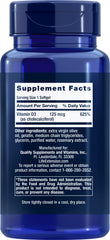 Close-up of Life Extension D3 softgel capsules for daily immune support.