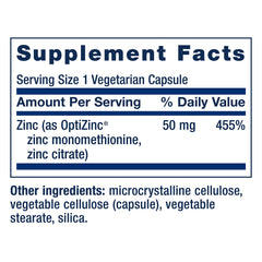 Life Extension Zinc Caps tablet closeup emphasizes high-potency zinc citrate