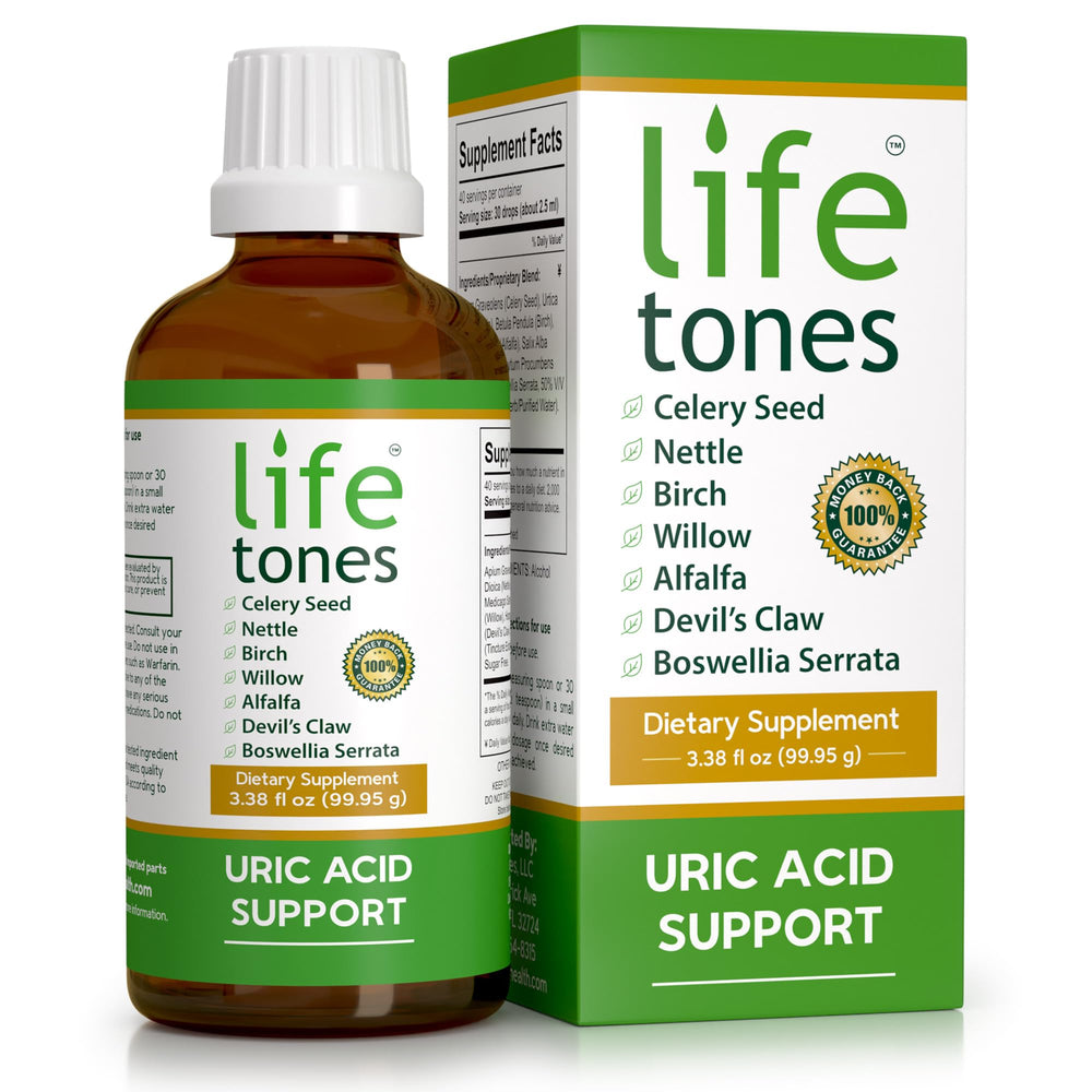 Life Tones Uric Acid Support bottle front for joint comfort