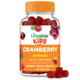 Lifeable Cranberry Gummies for Kids bottle with a fruity, kid-friendly chew for daily support.