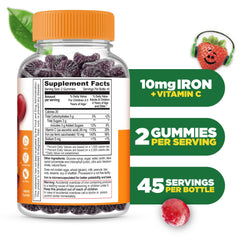 Grape-flavored Lifeable iron gummies for kids offering a tasty daily dose.
