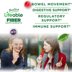 Berry-flavored Lifeable gummies arranged with berries to emphasize taste appeal