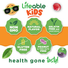 Vegan, non-GMO Lifeable iron for kids chews free from dairy and gluten.