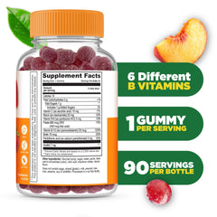 Lifeable Vitamin B Complex Gummies close-up texture shows chewy consistency for easy daily use.