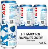 Lifeaid Fitaid Rx + Creatine blue raspberry bottle for zero sugar hydration during workouts