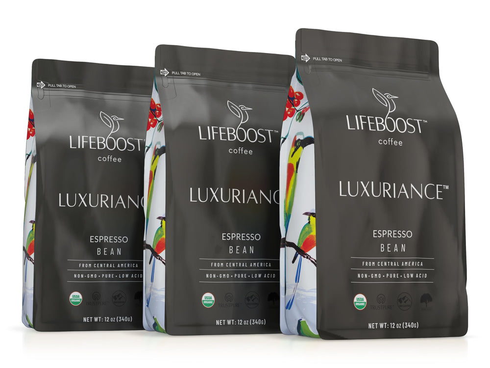 Lifeboost Organic Espresso Whole Bean Pack with rich aroma and clean flavor potential