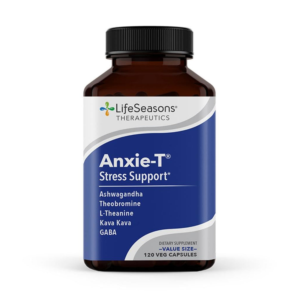 LifeSeasons Anxie-T bottle front promotes calm mood naturally