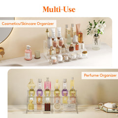 Lifewit makeup display on vanity shelf keeps cosmetics organized and accessible