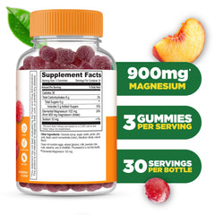 Lija Lifeable Magnesium Gummies bottle back with nutrition information