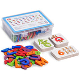 LiKee alphabet flash cards in wood, aiding letter recognition and play