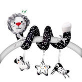 LiKee Spiral Car Seat Toy with black-contrast visuals for stroller play