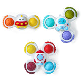 LiKee strong suction bath toy with rotating bubbles to engage babies during bath time.