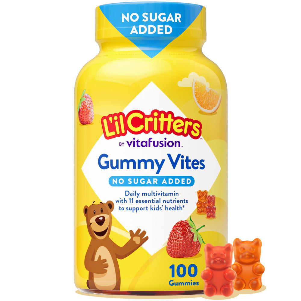 Lil Critters Gummy Vites bottle front, kid-friendly daily multivitamin.