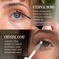 Lilac St Crystal Coat sealant tips providing a protective lash seal.