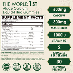 LILICARE calcium gummies label emphasizing vegan calcium and minerals