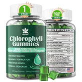 LILICARE Chlorophyll Gummies bottle close-up highlighting vegan nutrition for daily energy.