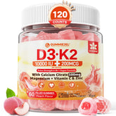 LILICARE D3K2 gummies bottle front view supporting bone health.