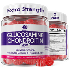 LILICARE Glucosamine Chondroitin Gummies bottle on counter supports joint health