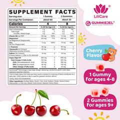 LILICARE Kids Calm gummies closeup highlighting soft chews for calm focus.