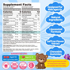 Gummy pouch highlights mood support for focus during study sessions.