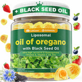 LILICARE bottle of Oil of Oregano with Black Seed Gummies, liposomal formula