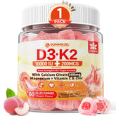LILICARE Vitamin D3 K2 gummies bottle showcasing vegan, bone-supportive formula.