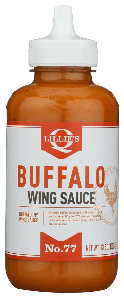 Lillie's Q Buffalo Wing Sauce bottle front view, ideal for wings and dips