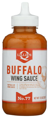 Lillie's Q Buffalo Wing Sauce bottle front view, ideal for wings and dips