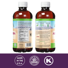 Lily Of The Desert aloe juice 2-pack bottle pour highlights convenient daily intake for gut comfort
