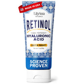 LilyAna Naturals anti-aging retinol face cream bottle pour highlighting smooth nightly use