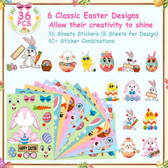 LINAYE Easter stickers bunny - cute designs for kids' crafts and party favors