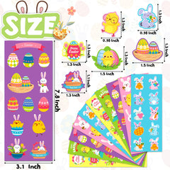 LINAYE Easter stickers featuring eggs, bunnies, and chicks for playful decorations.
