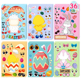LINAYE Easter stickers eggs - colorful, reusable decorations for decorating Easter baskets