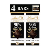 Lindt Excellence 90% bar wrapped, premium dark chocolate for gifting or tasting.