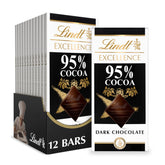 Lindt EXCELLENCE 95% cacao 12-pack displayed for sharing