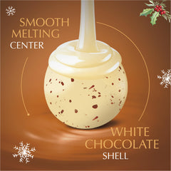 Festive holiday packaging showcases Lindt Lindor Snickerdoodle for gifting.
