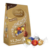 Lindt LINDOR assorted bag front view, ideal for gifting and sharing.