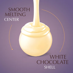 Close-up of the smooth melting center inside a LINDOR truffle