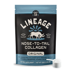 Lineage Provisions collagen unflavored bottle pour for easy daily use.