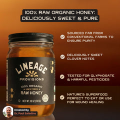 Lineage Provisions undetectable glyphosate honey highlighting purity and safety.