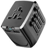 Lingpei travel adapter universal volt converter shown in compact form for worldwide use
